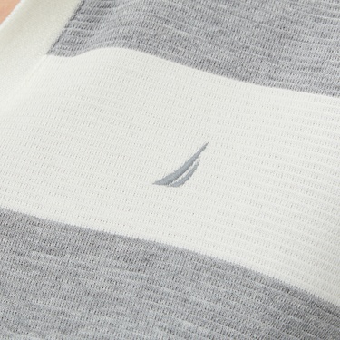  Nautica Kadın Gri Regular Fit Çizgili Polo