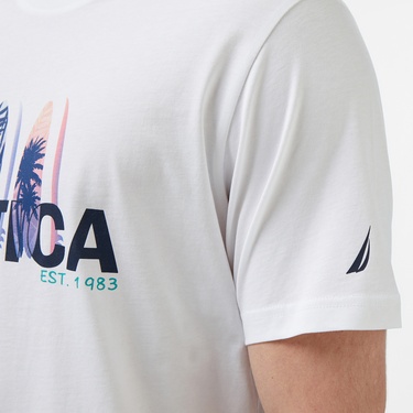  Nautica Erkek Beyaz Regular Fit T-Shirt