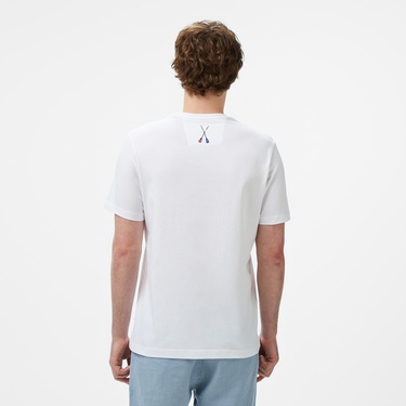  Nautica Erkek Beyaz Regular Fit T-Shirt