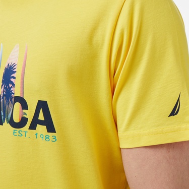  Nautica Erkek Sarı Regular Fit T-Shirt