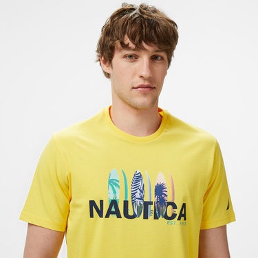  Nautica Erkek Sarı Regular Fit T-Shirt