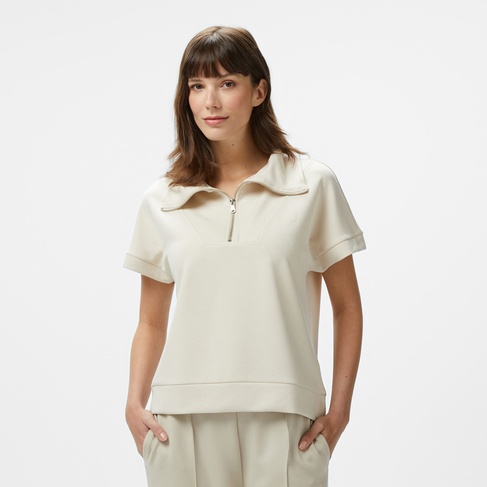  Nautica Kadın Ekru Regular Fit Dik Yaka Sweatshirt
