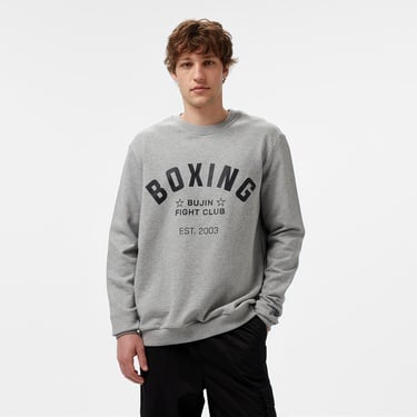  New Balance Bujin Boxing Erkek Gri Sweatshirt