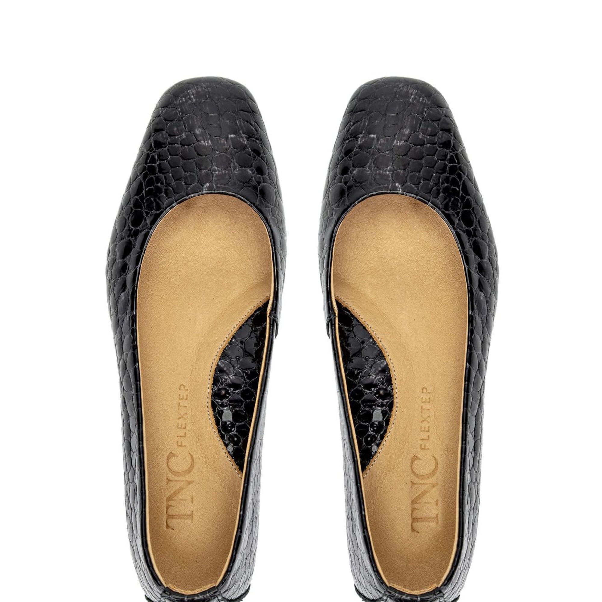 Tamer Tanca Kadın Hakiki Deri Siyah Rugan Topuklu Ayakkabı