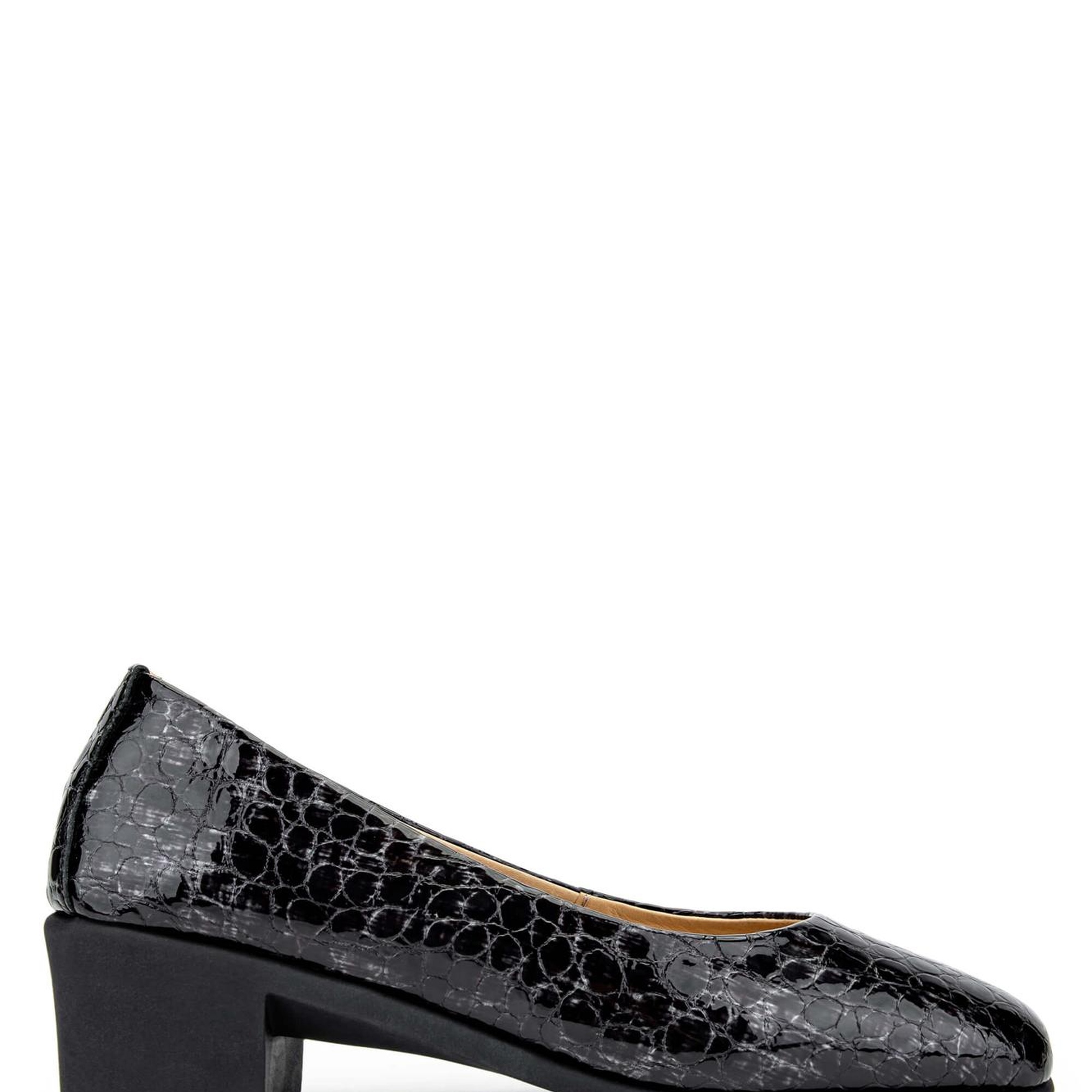 Tamer Tanca Kadın Hakiki Deri Siyah Rugan Topuklu Ayakkabı