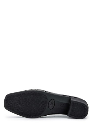  Tamer Tanca Kadın Hakiki Deri Siyah Rugan Topuklu Ayakkabı