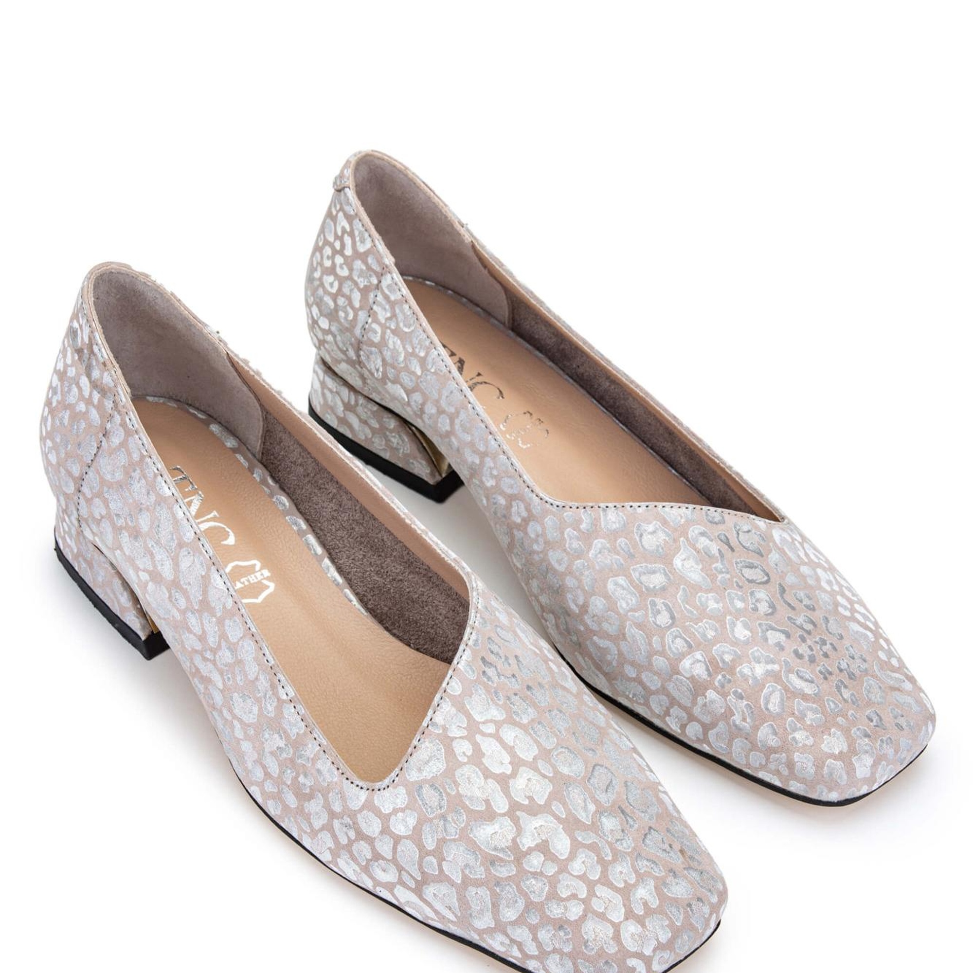 Tamer Tanca Kadın Hakiki Deri Lame Baskılı Topuklu Ayakkabı