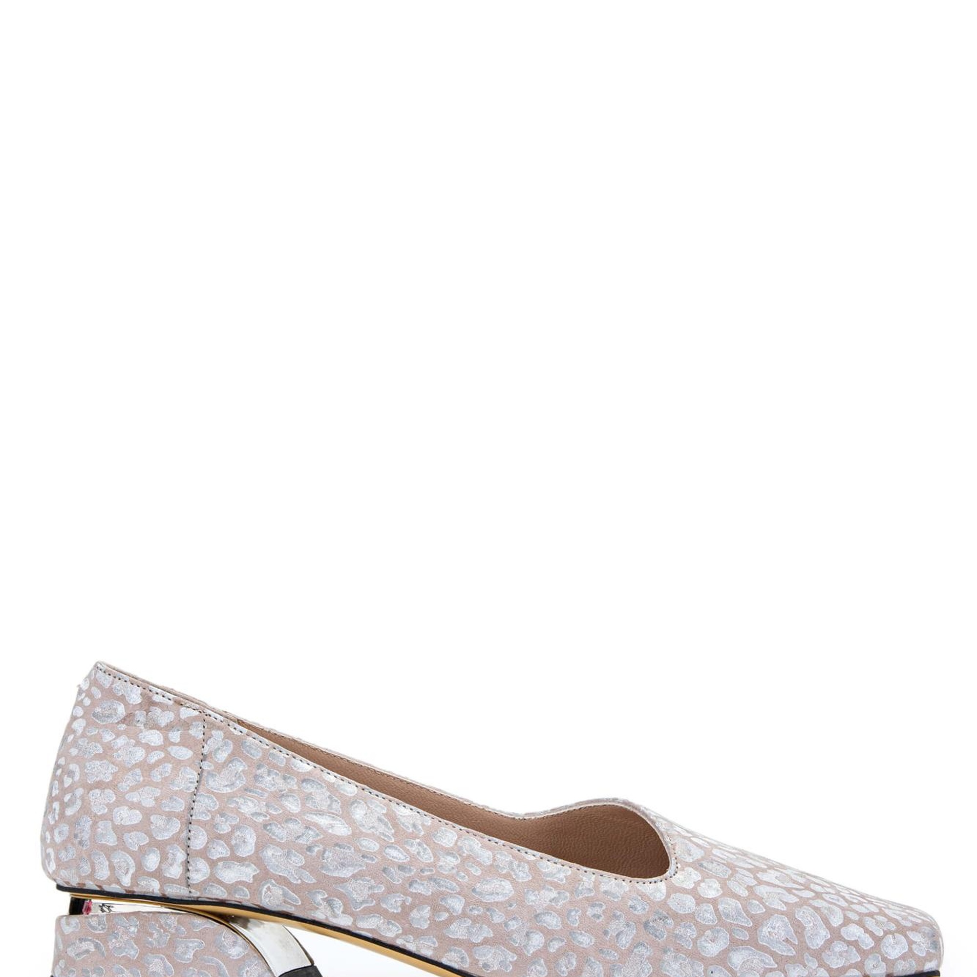 Tamer Tanca Kadın Hakiki Deri Lame Baskılı Topuklu Ayakkabı