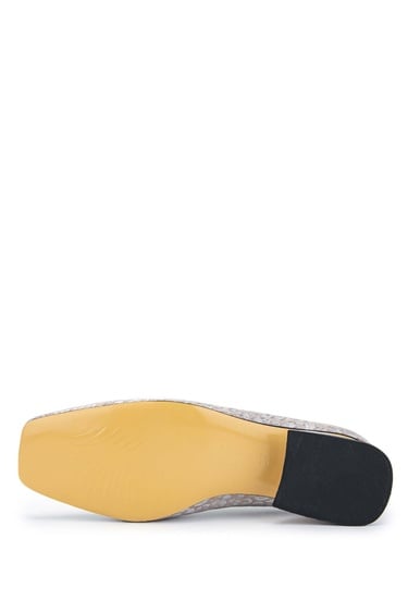  Tamer Tanca Kadın Hakiki Deri Lame Baskılı Topuklu Ayakkabı