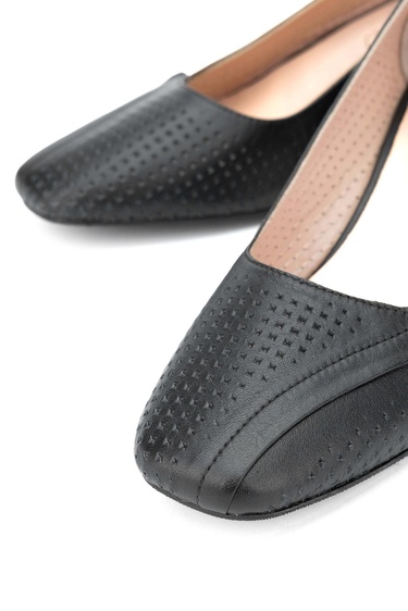  Tamer Tanca Kadın Hakiki Deri Siyah Deri Topuklu Ayakkabı