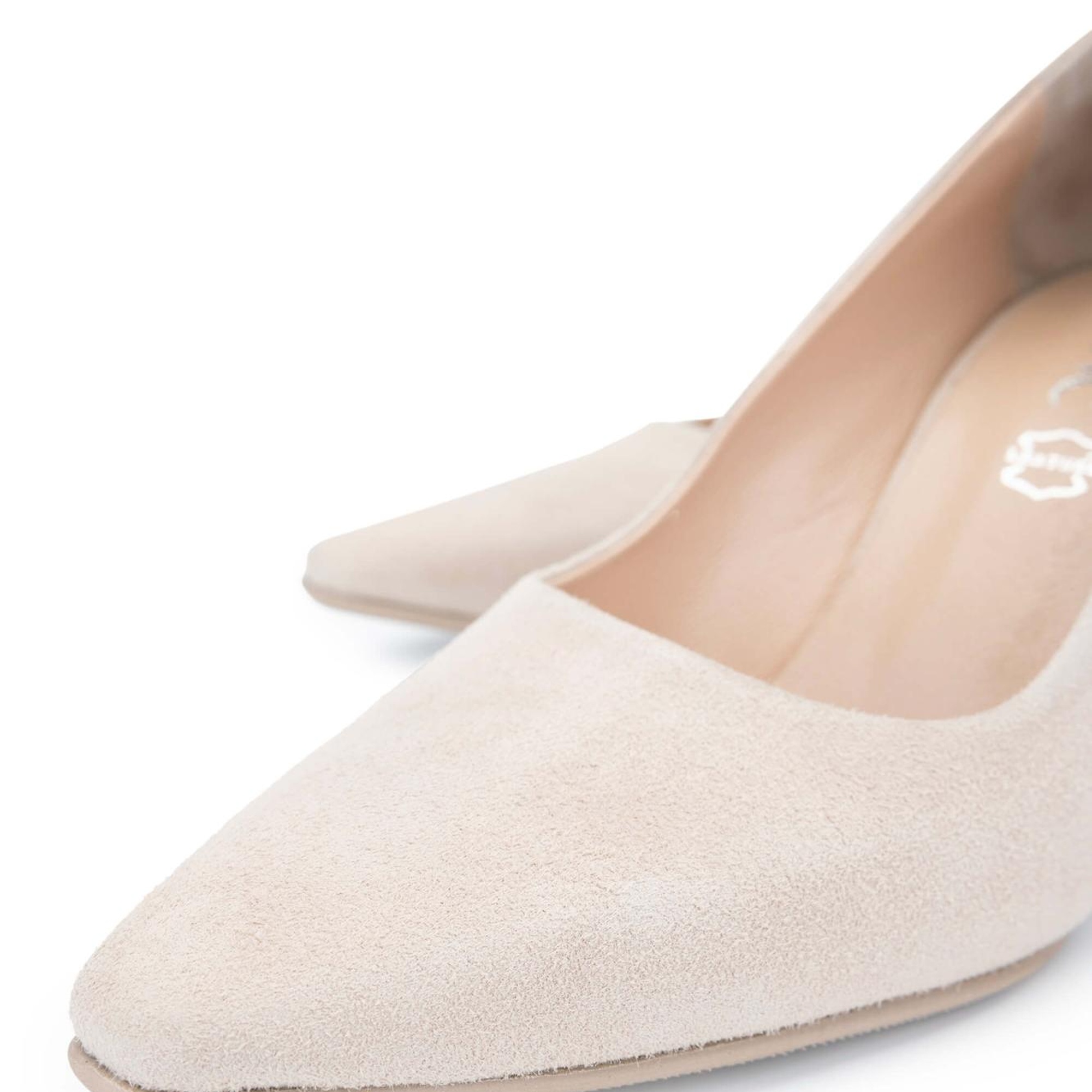 Tamer Tanca Kadın Hakiki Deri Bej Süet Topuklu Ayakkabı