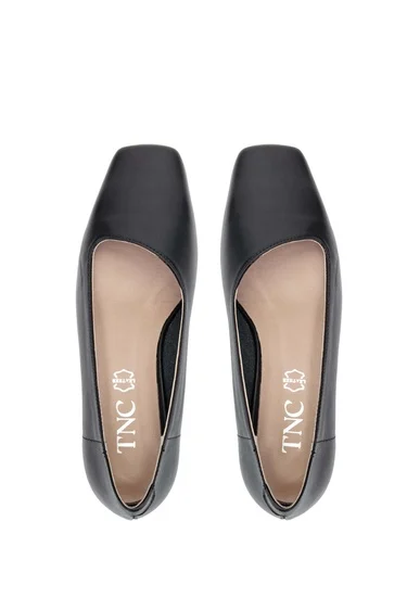  Tamer Tanca Kadın Hakiki Deri Siyah Deri Topuklu Ayakkabı