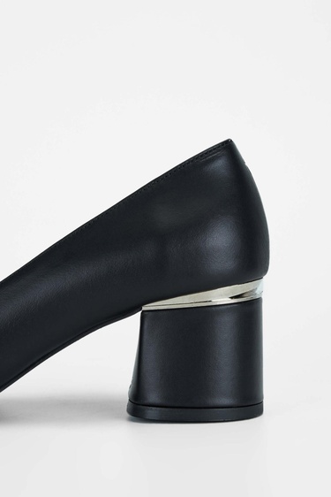  Tamer Tanca Kadın Hakiki Deri Siyah Deri Topuklu Ayakkabı