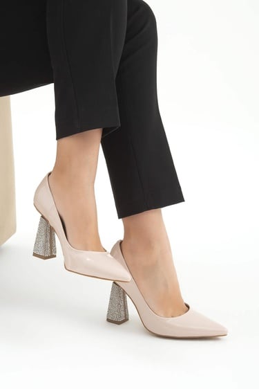  Tamer Tanca Kadın Vegan Bej Stiletto Ayakkabı