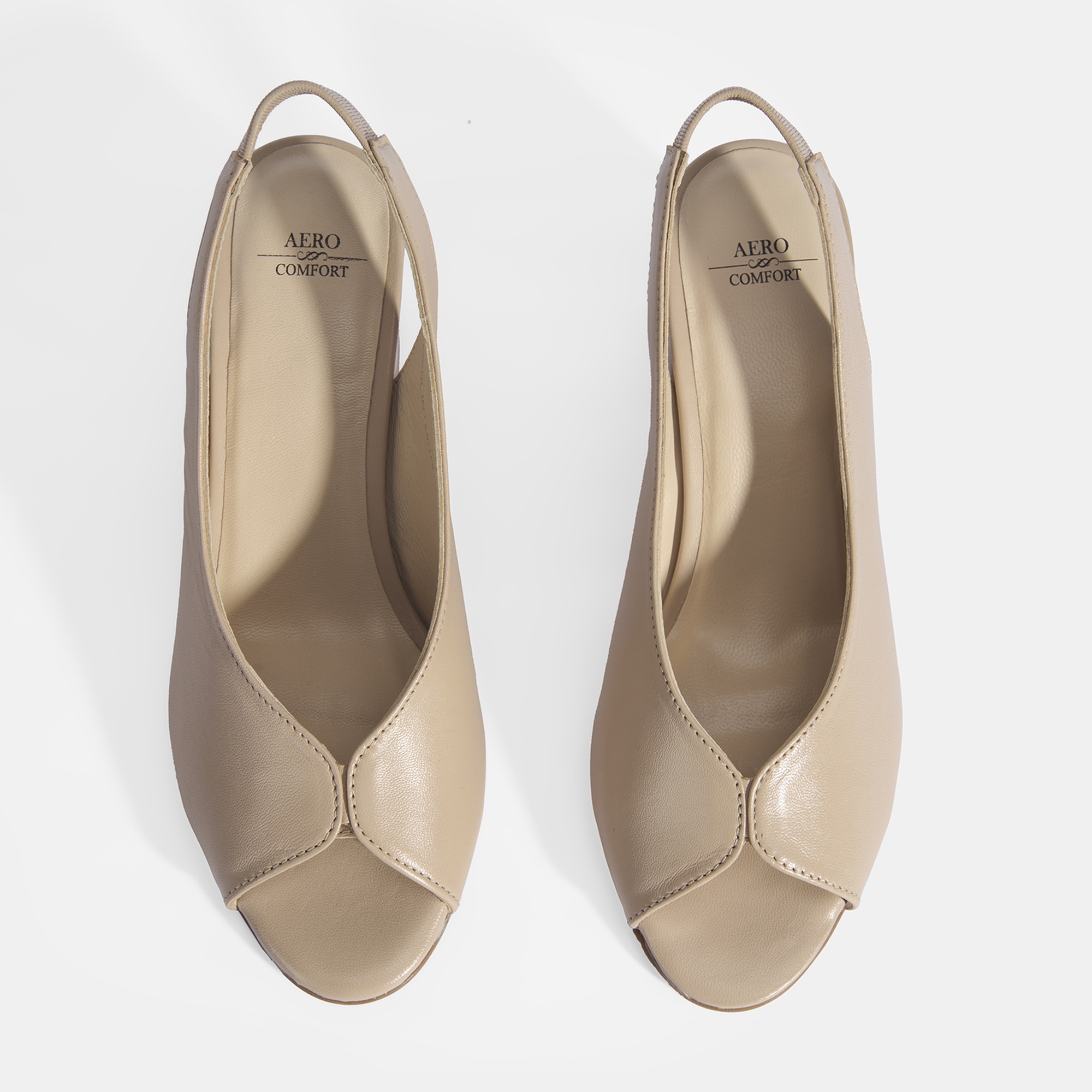 Kadın Vizon DesaComfort Lastik Bantlı Slingback Topuklu Ayakkabı