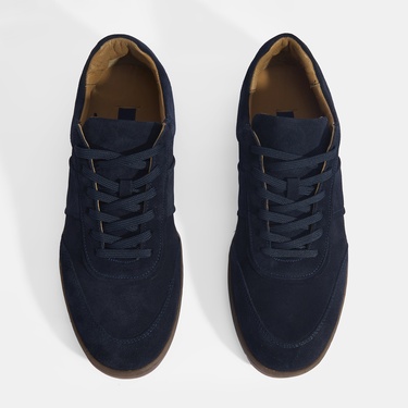  Erkek Lacivert Bağcıklı Süet Günlük Ayakkabı