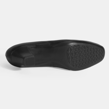  Kadın Siyah DesaComfort Deri Klasik Topuklu Ayakkabı