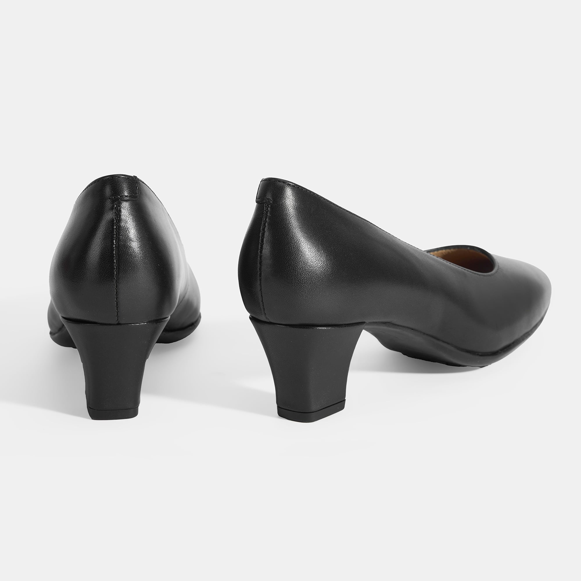 Kadın Siyah DesaComfort Deri Klasik Topuklu Ayakkabı