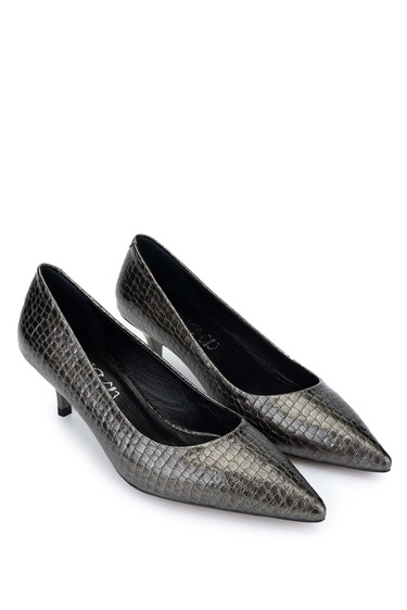  Tamer Tanca Kadın Hakiki Deri Antrasit Stiletto Ayakkabı