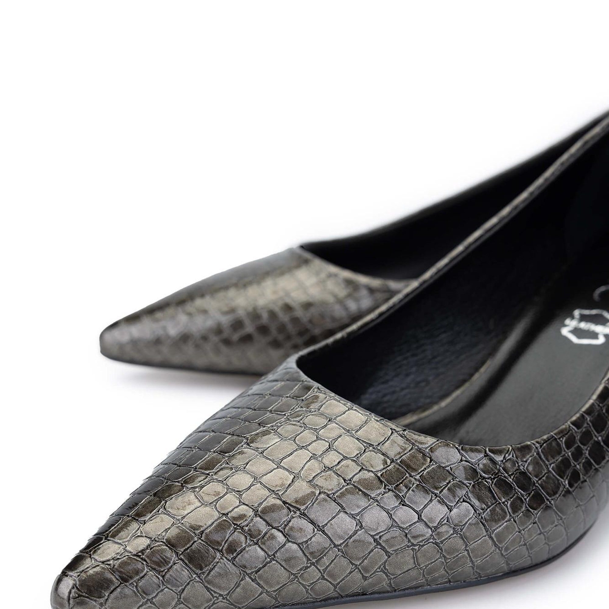 Tamer Tanca Kadın Hakiki Deri Antrasit Stiletto Ayakkabı