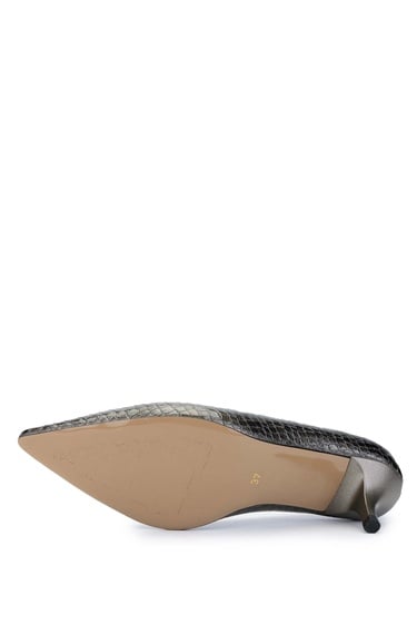  Tamer Tanca Kadın Hakiki Deri Antrasit Stiletto Ayakkabı