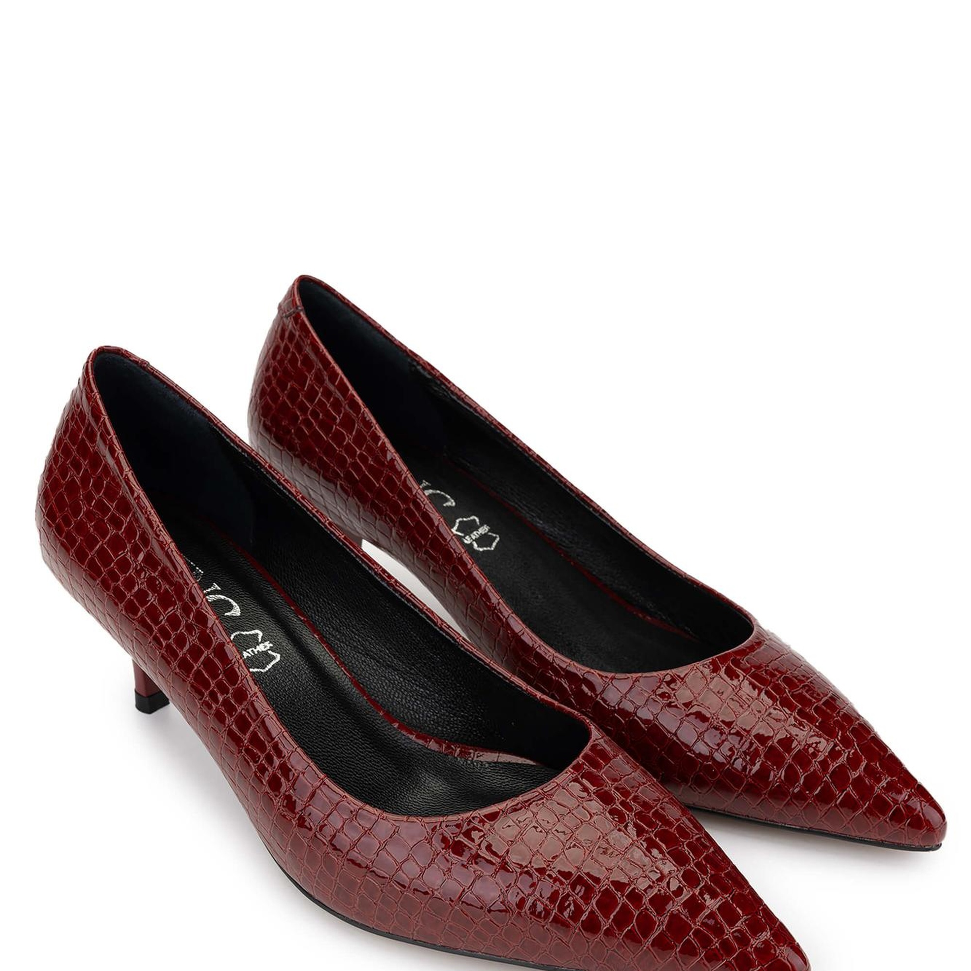 Tamer Tanca Kadın Hakiki Deri Bordo Stiletto Ayakkabı