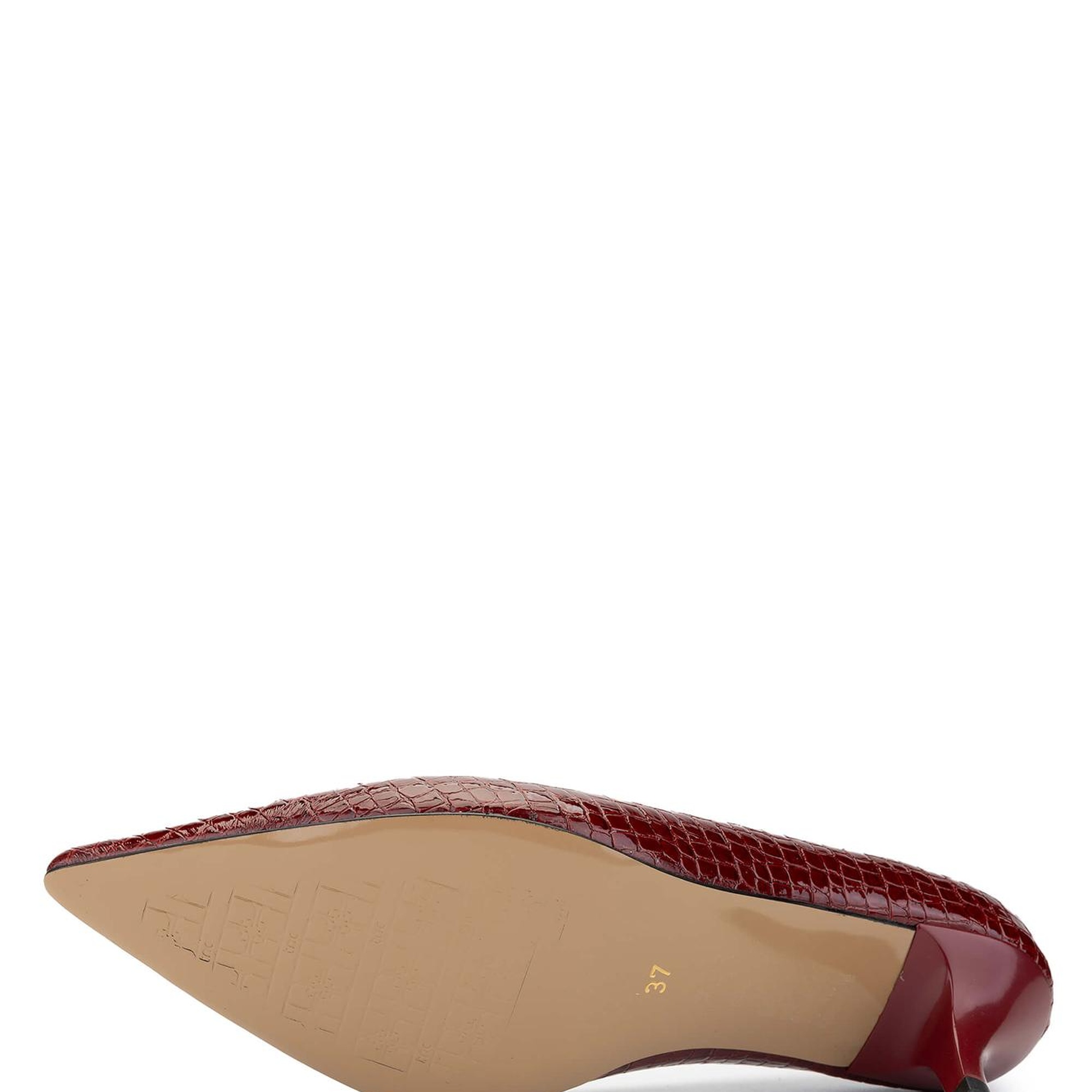 Tamer Tanca Kadın Hakiki Deri Bordo Stiletto Ayakkabı