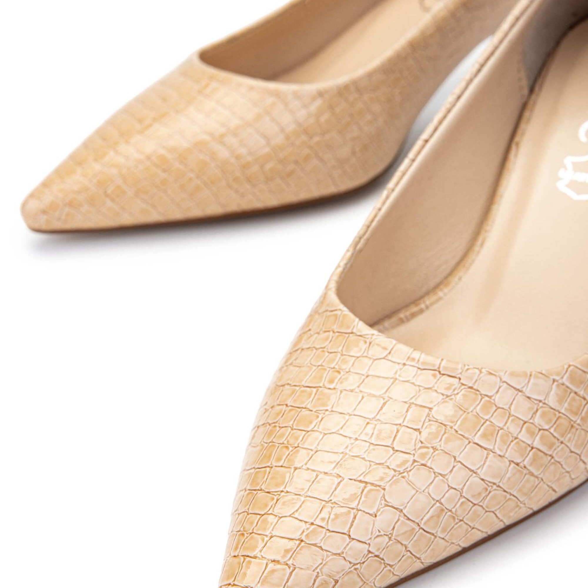 Tamer Tanca Kadın Hakiki Deri Bej Stiletto Ayakkabı