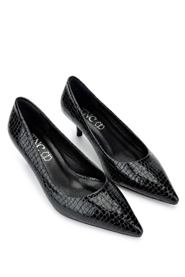  Tamer Tanca Kadın Hakiki Deri Siyah Stiletto Ayakkabı