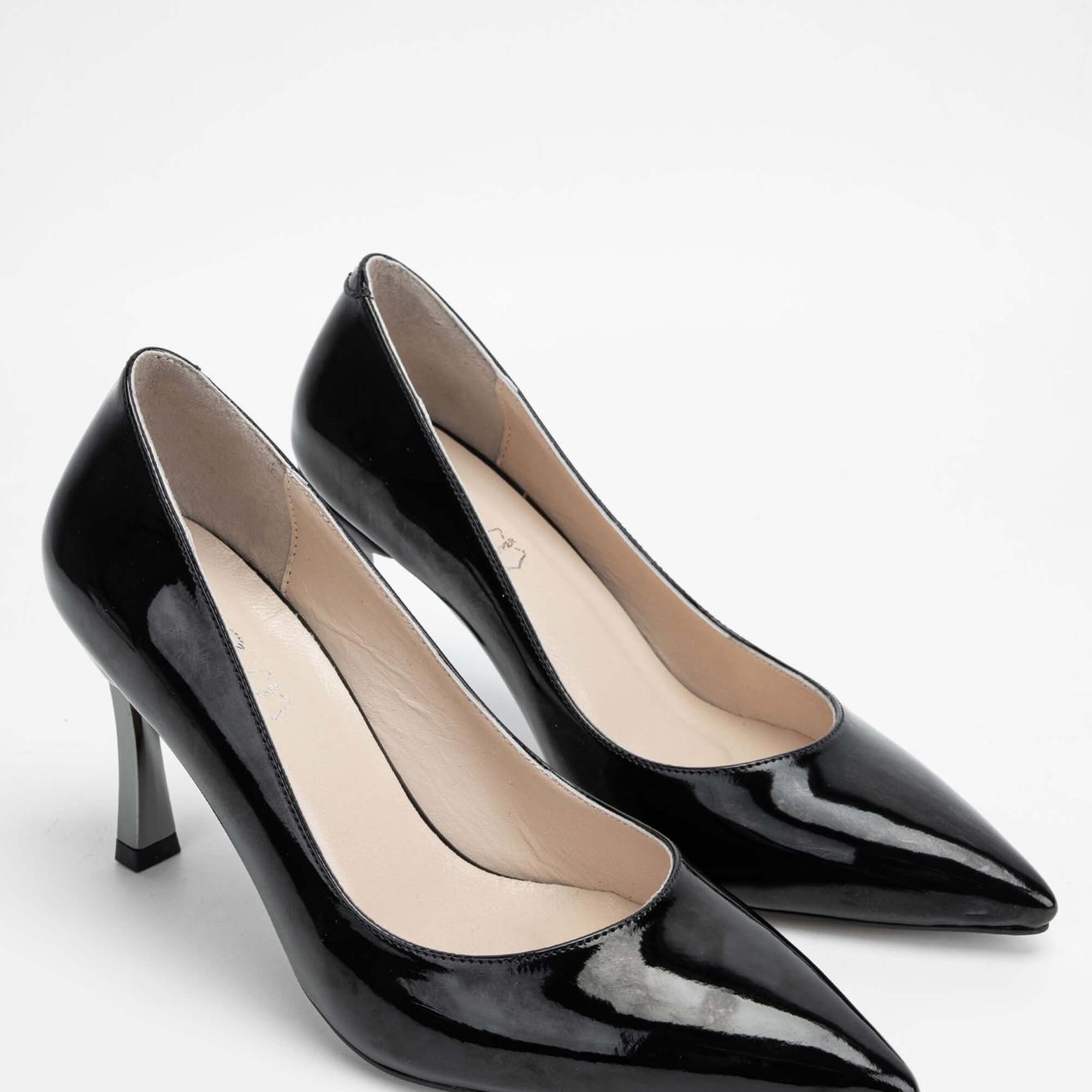 Tamer Tanca Kadın Vegan Siyah Rugan Stiletto Ayakkabı