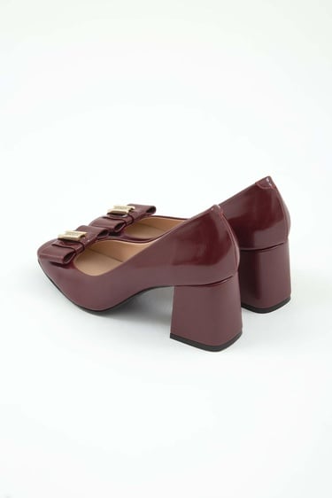  Tamer Tanca Kadın Vegan Bordo Abiye Ayakkabı