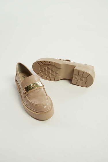  Tamer Tanca Kadın Vegan Nude Loafer Ayakkabı