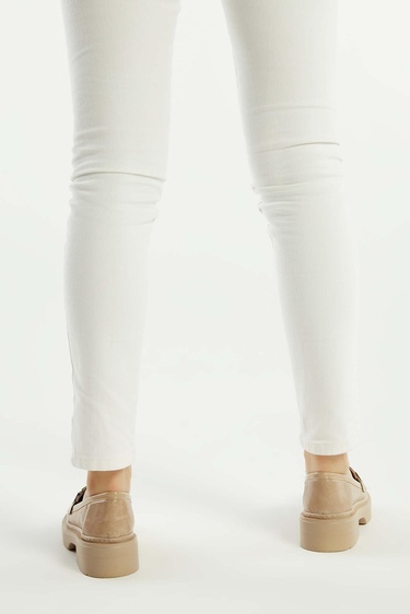  Tamer Tanca Kadın Vegan Nude Loafer Ayakkabı