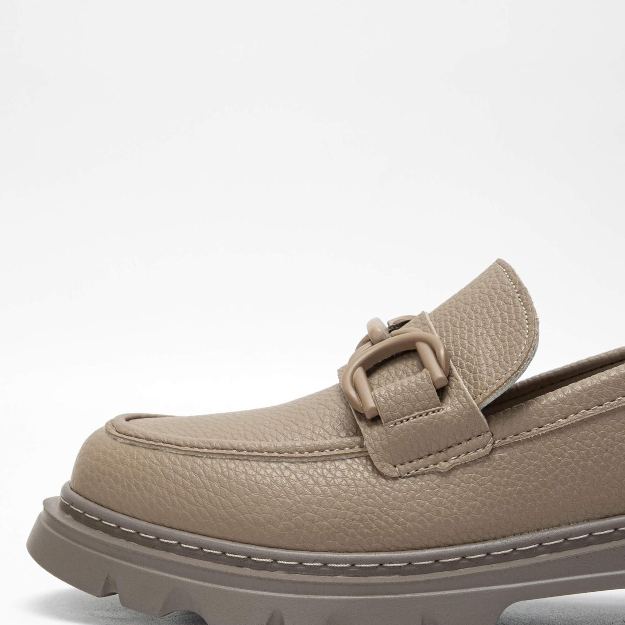 Tamer Tanca Kadın Vegan Bej Loafer Ayakkabı