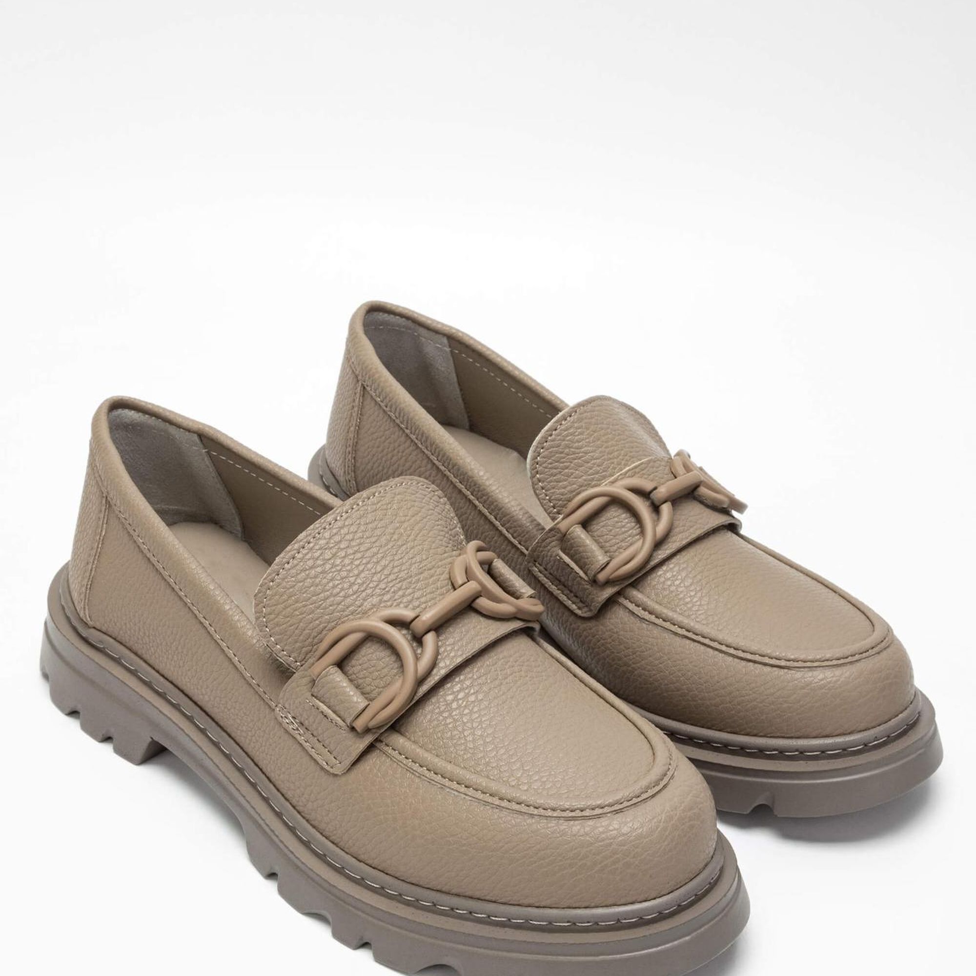 Tamer Tanca Kadın Vegan Bej Loafer Ayakkabı