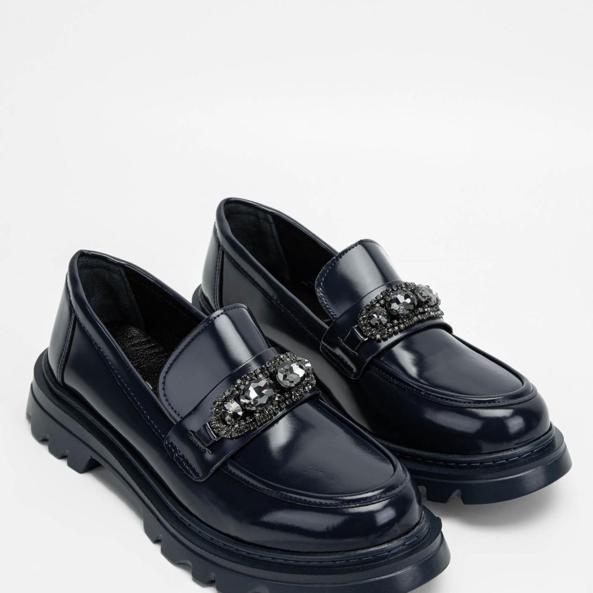 Tamer Tanca Kadın Vegan Lacivert Loafer Ayakkabı