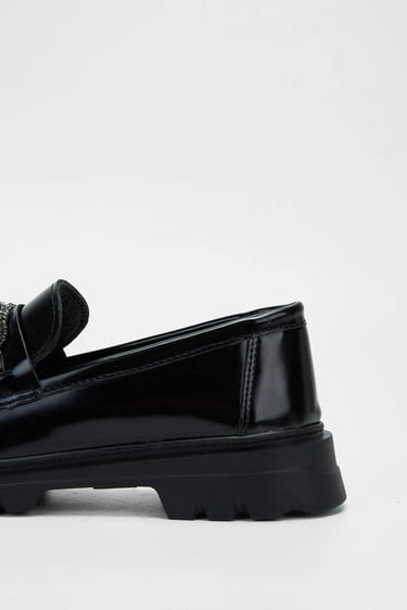  Tamer Tanca Kadın Vegan Siyah Açma Loafer Ayakkabı