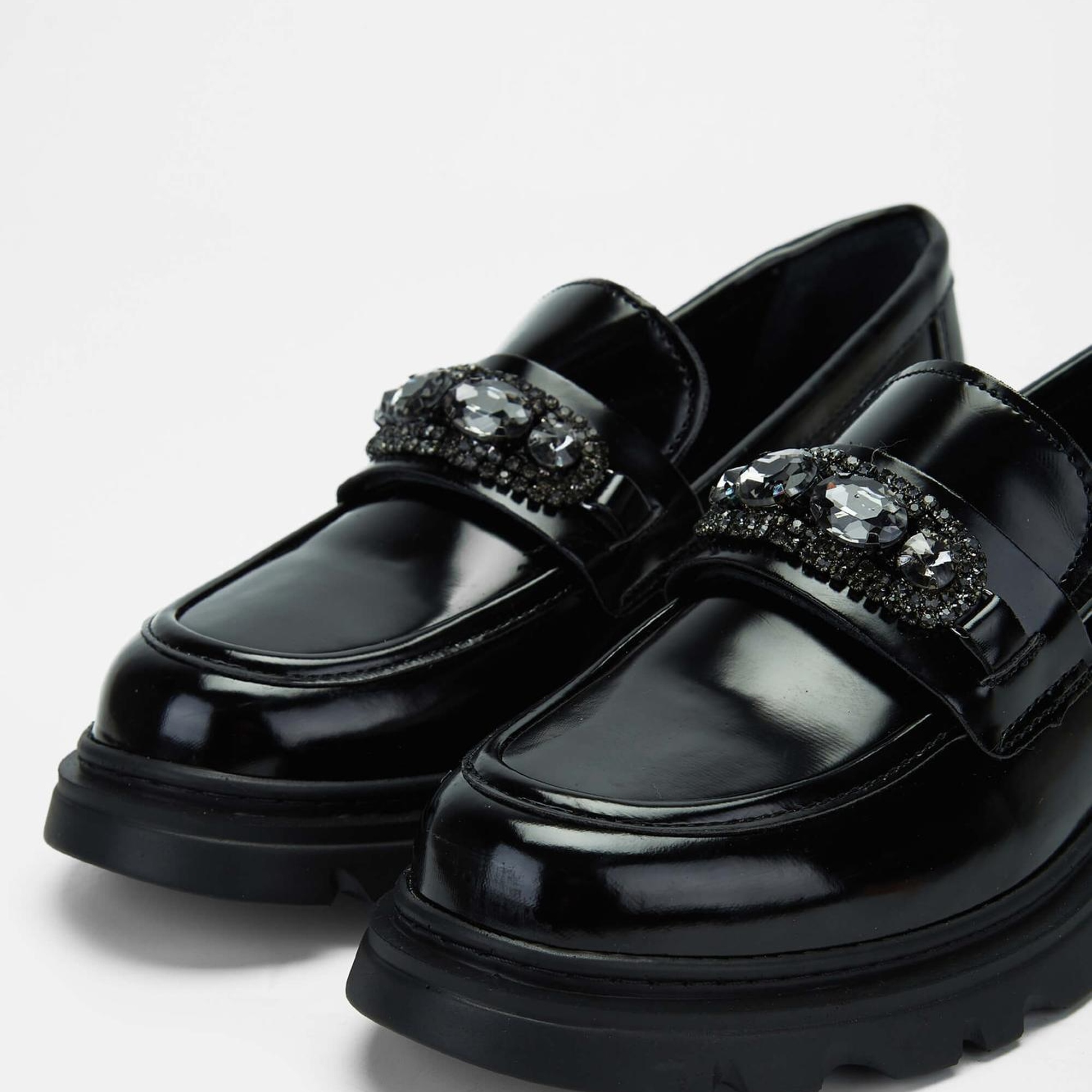 Tamer Tanca Kadın Vegan Siyah Açma Loafer Ayakkabı