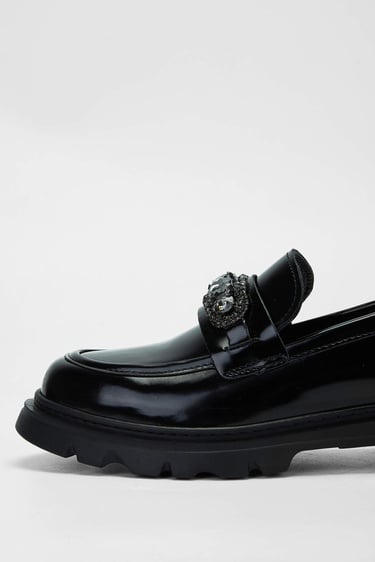  Tamer Tanca Kadın Vegan Siyah Açma Loafer Ayakkabı