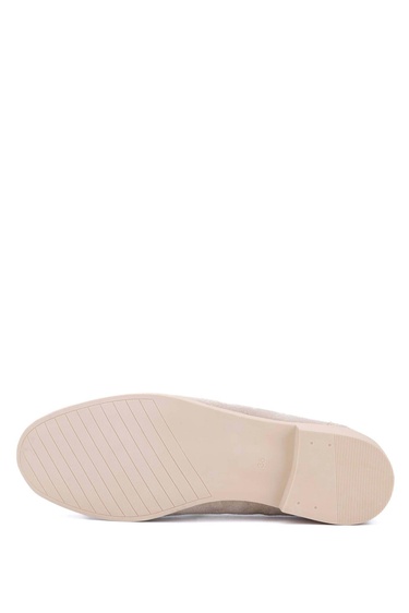  Tamer Tanca Kadın Vegan Bej Loafer Ayakkabı