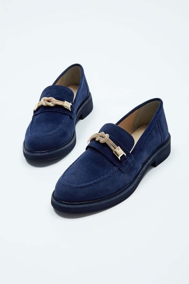 Tamer Tanca Kadın Vegan Lacivert Süet Loafer Ayakkabı