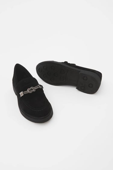  Tamer Tanca Kadın Vegan Siyah Süet Loafer Ayakkabı