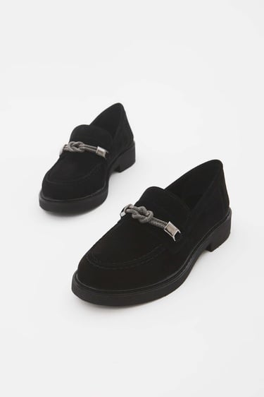  Tamer Tanca Kadın Vegan Siyah Süet Loafer Ayakkabı