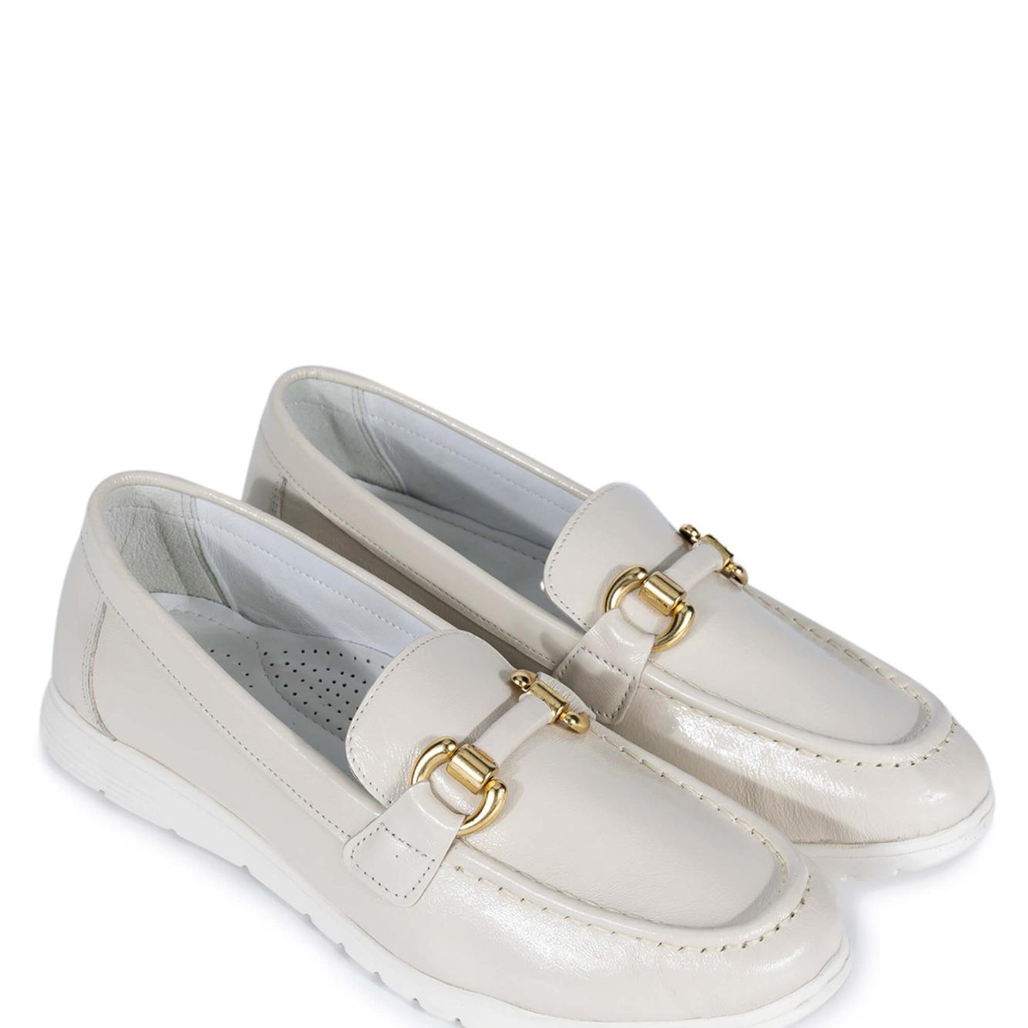 Tamer Tanca Kadın Hakiki Deri Bej Loafer Ayakkabı