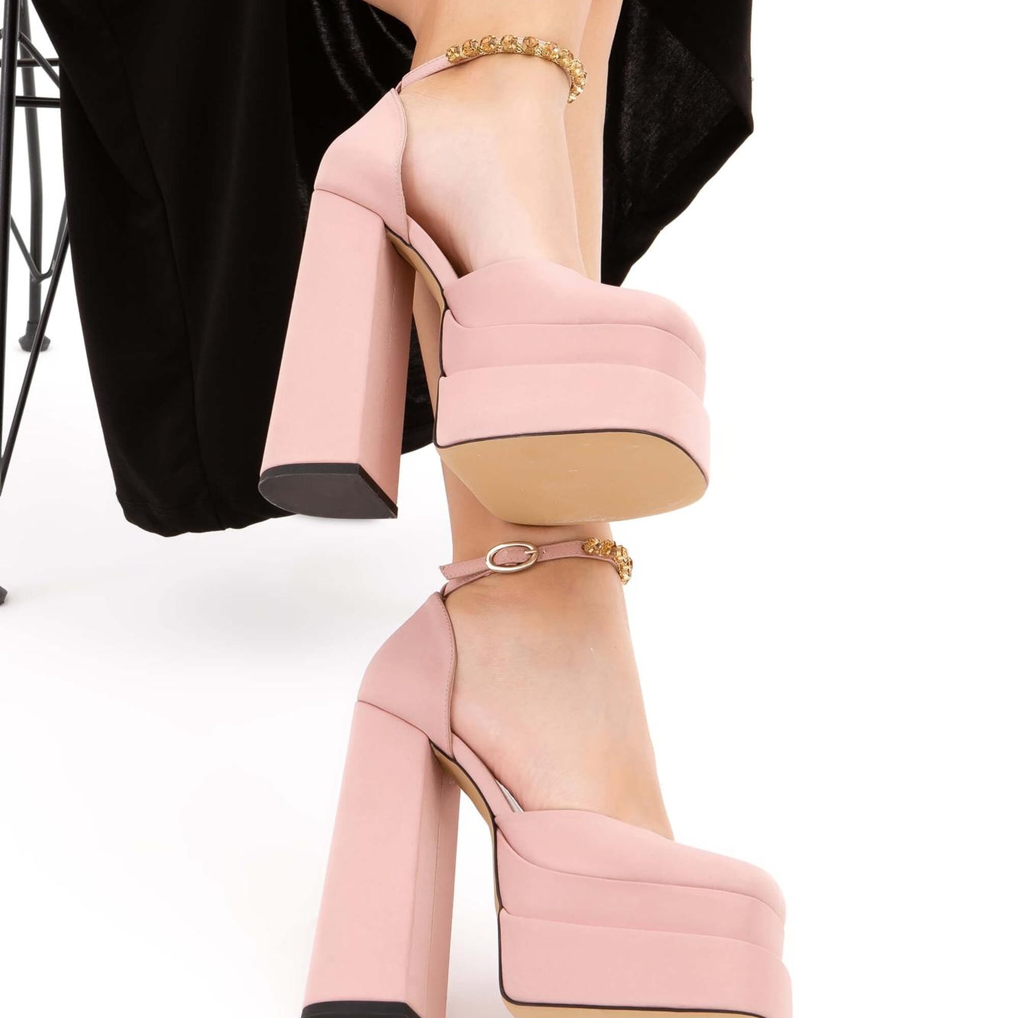 Tamer Tanca Kadın Hakiki Deri Pembe Platform Ayakkabı