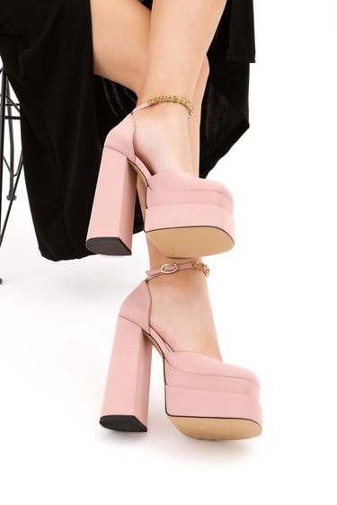 Tamer Tanca Kadın Hakiki Deri Pembe Platform Ayakkabı