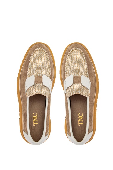  Tamer Tanca Kadın Hakiki Deri Tütün Süet Loafer Ayakkabı