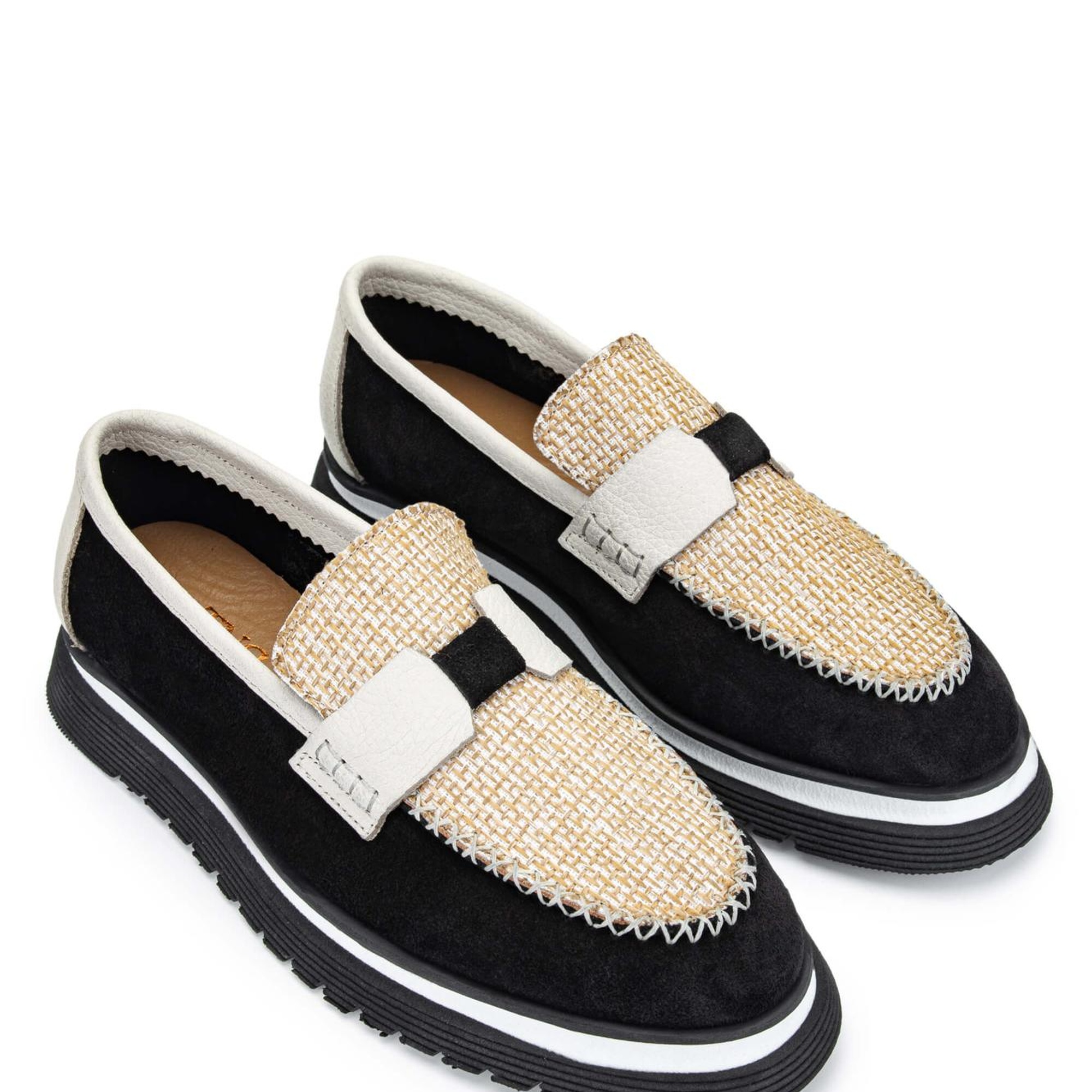 Tamer Tanca Kadın Hakiki Deri Siyah Süet Loafer Ayakkabı