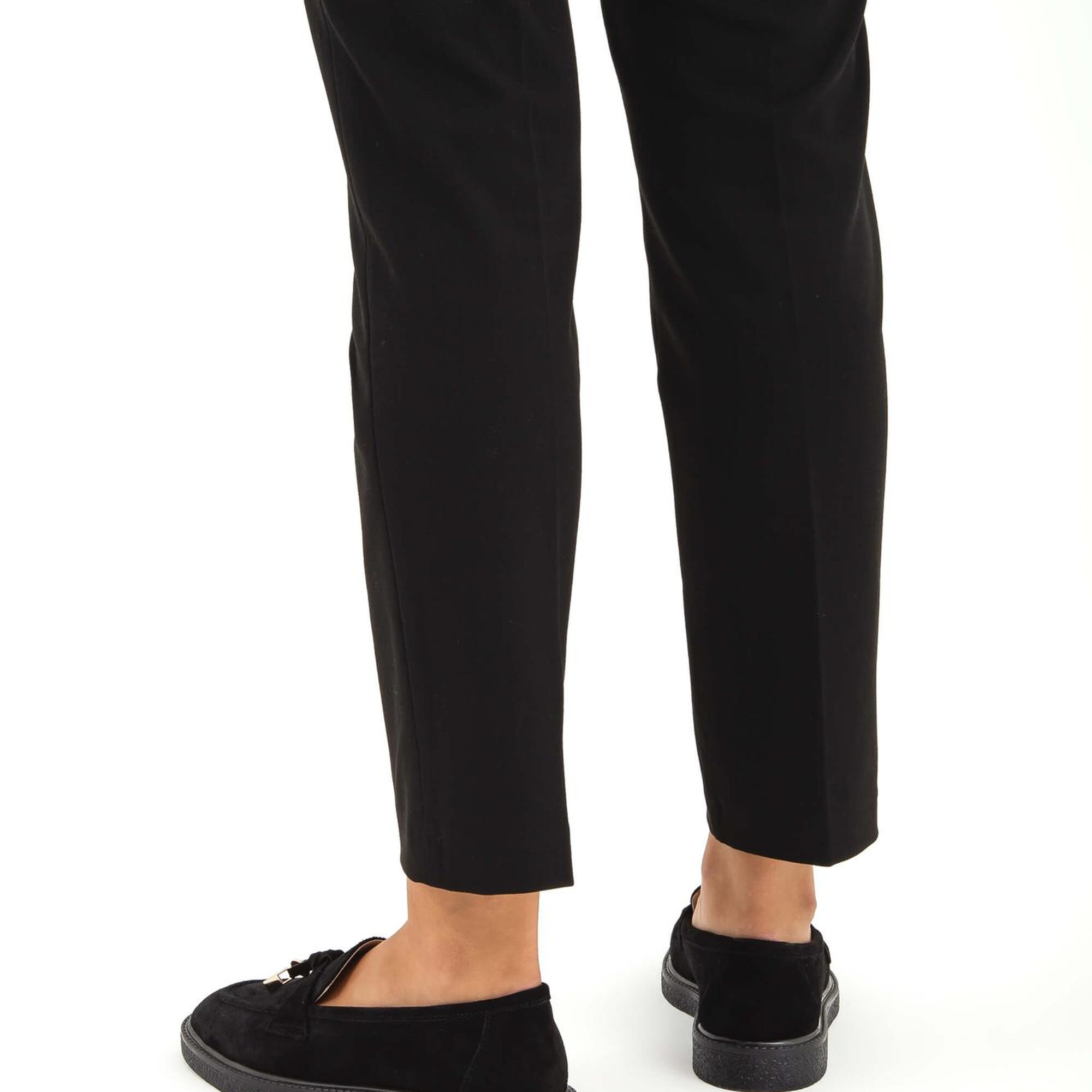 Tamer Tanca Kadın Hakiki Deri Siyah Süet Loafer Ayakkabı