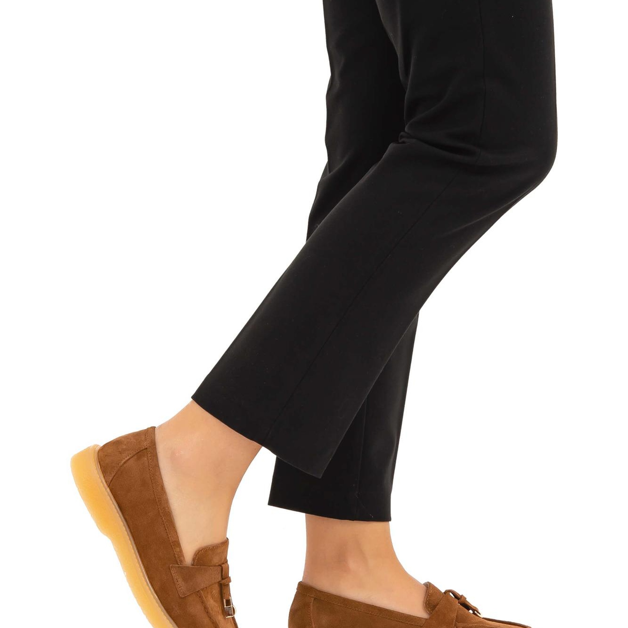 Tamer Tanca Kadın Hakiki Deri Taba Süet Loafer Ayakkabı